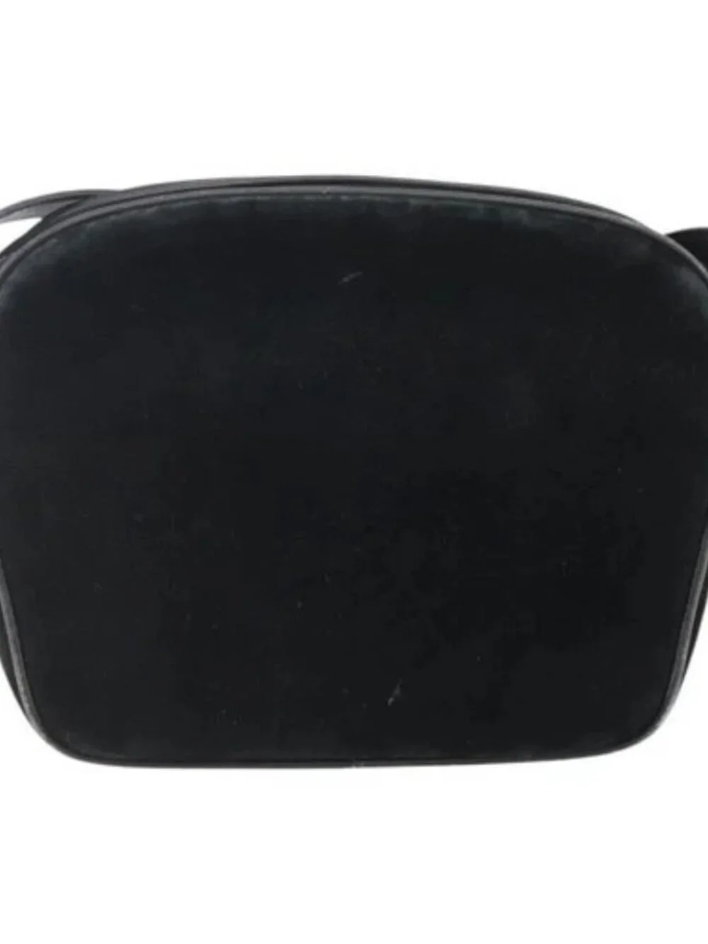Salvatore Ferragamo Gancini Shoulder Bag Suede Black Gold Auth BA7988